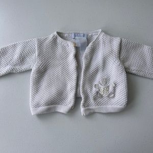 Little newcomers 18m white knit button up cardigan